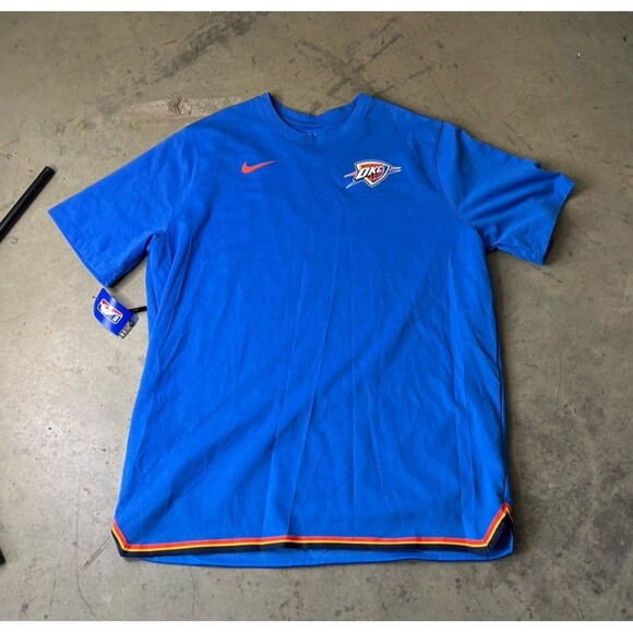 Nike Oklahoma City Thunder NBA Basketball Shooting Shirt Mens 3XL NEW OKC Blue - Picture 1 of 7